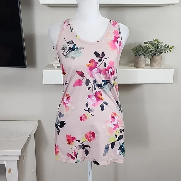 Athleta Pink Floral Print Racerback Tank Top - Picture 8 of 8